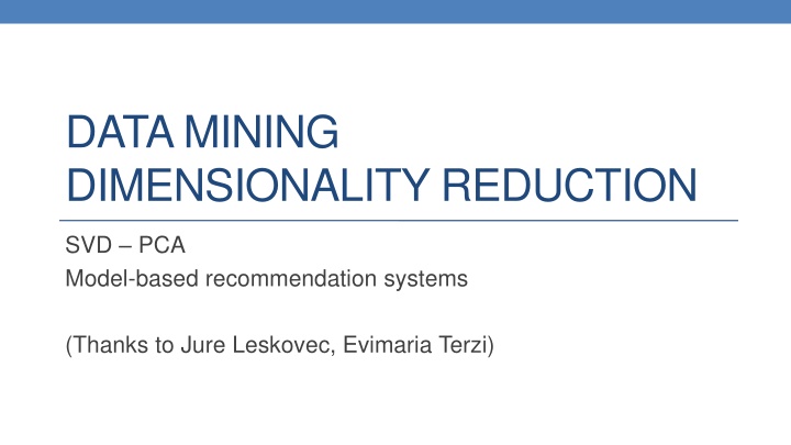 data mining dimensionality reduction