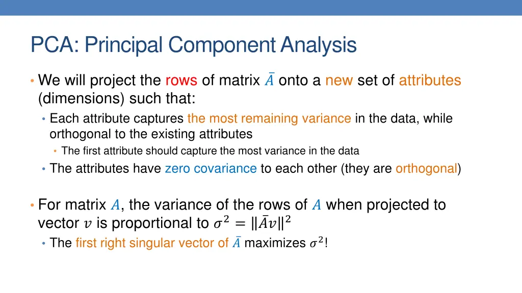 pca principal component analysis