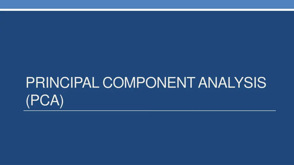 principal component analysis pca