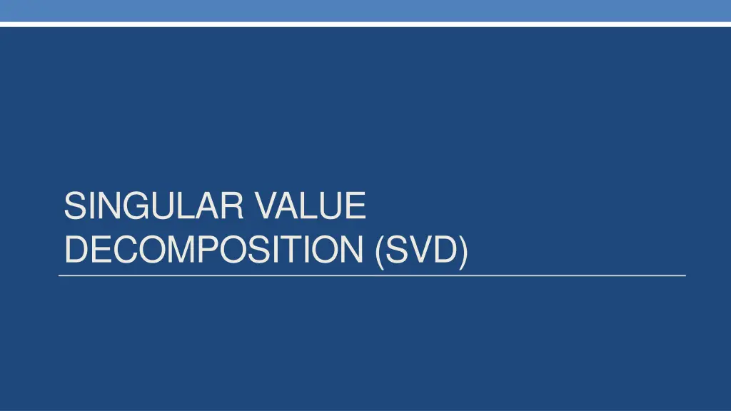 singular value decomposition svd