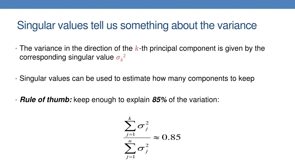 singular values tell us something about