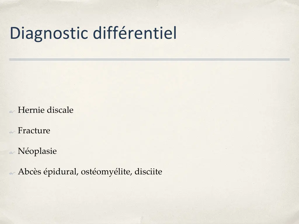 diagnostic diff rentiel