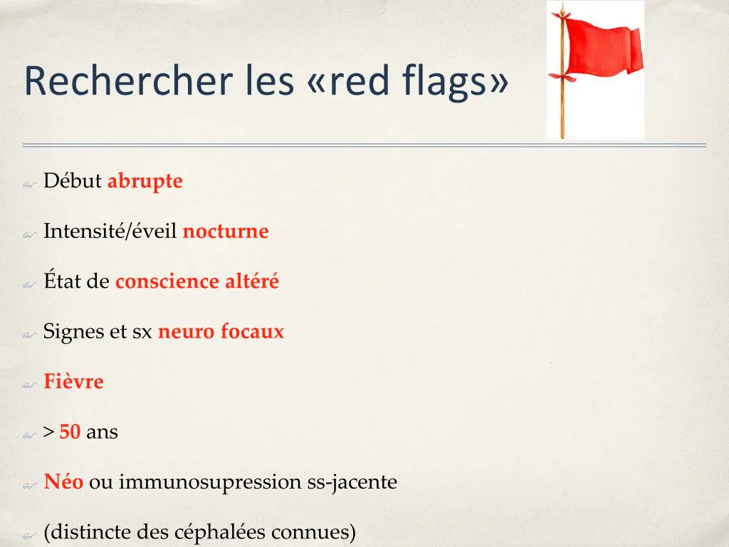 rechercher les red flags