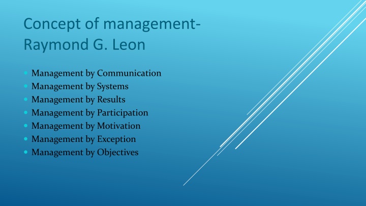 concept of management raymond g leon