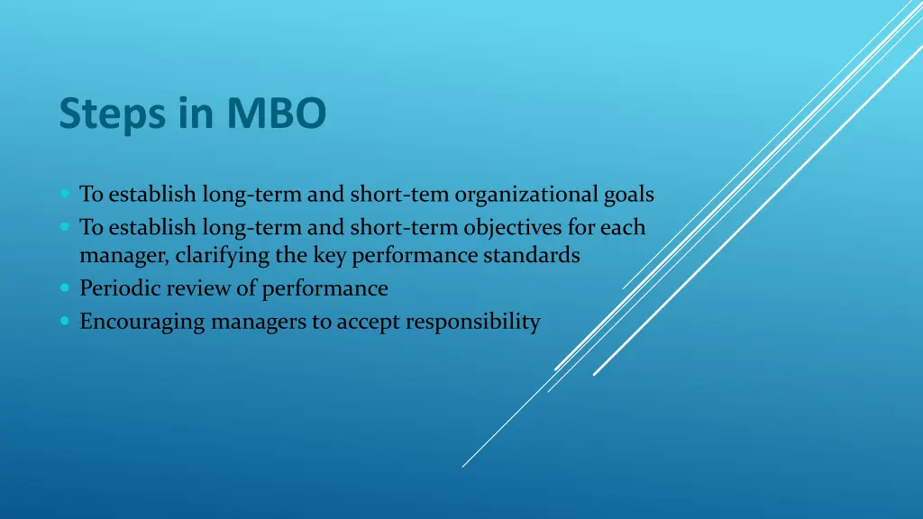 steps in mbo