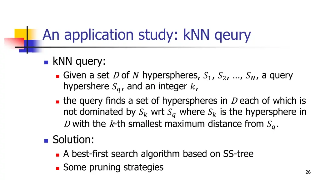an application study knn qeury