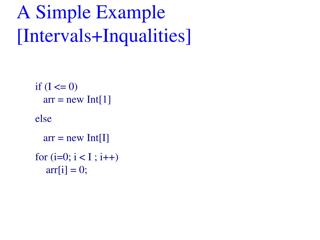 a simple example intervals inqualities