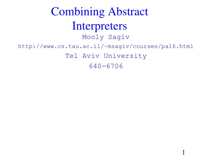 combining abstract interpreters mooly sagiv http