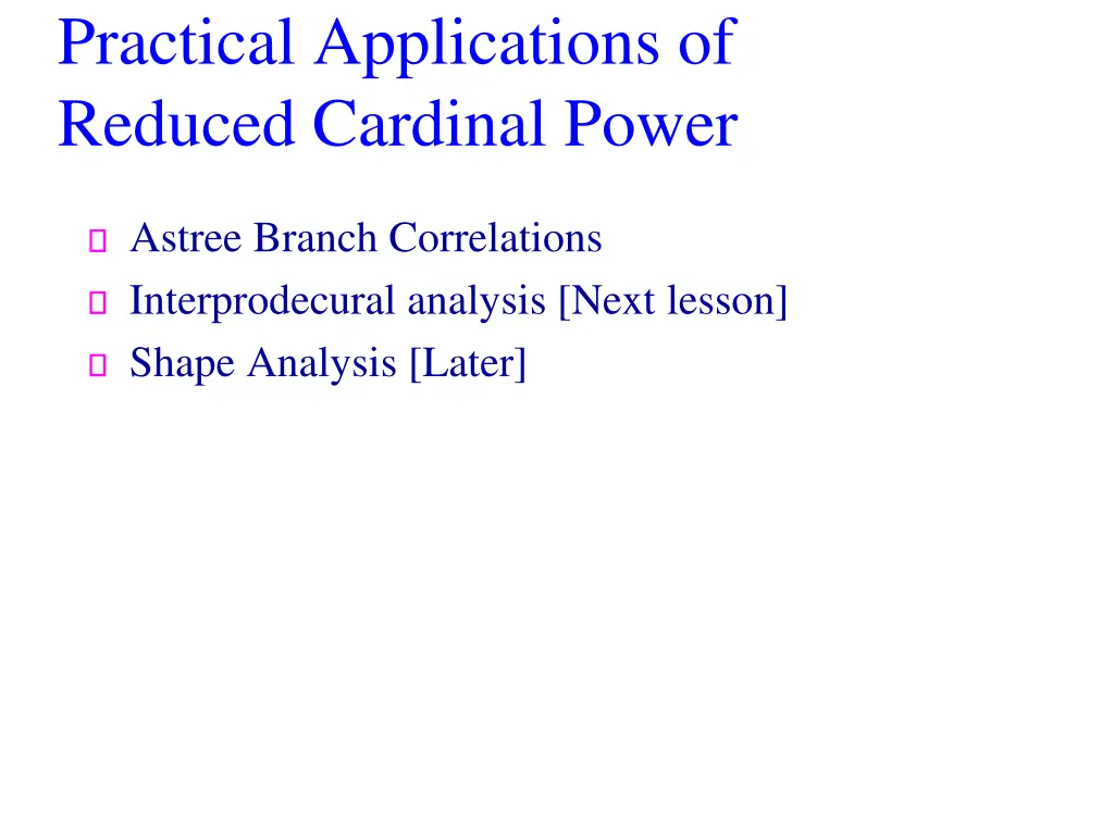 practical applications of reduced cardinal power