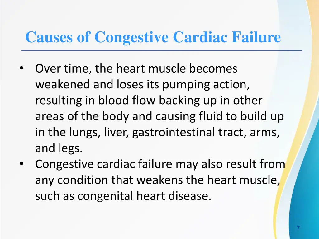 causes of congestive cardiac failure 1