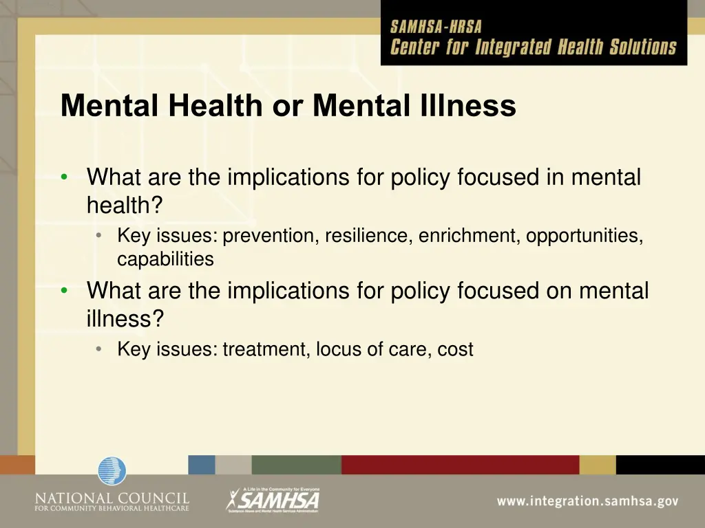 mental health or mental illness