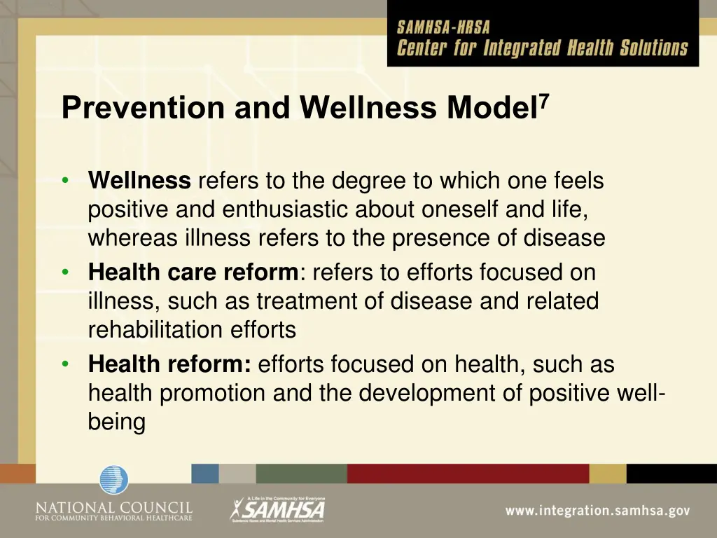 prevention and wellness model 7
