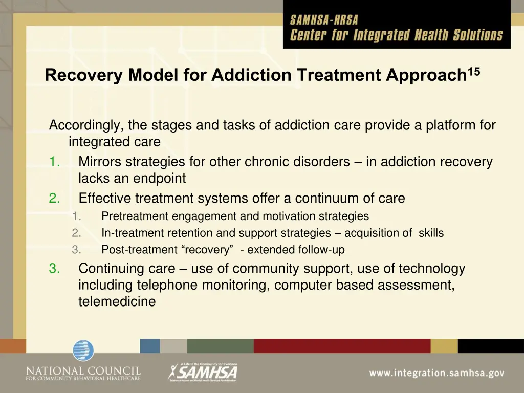 recovery model for addiction treatment approach 15