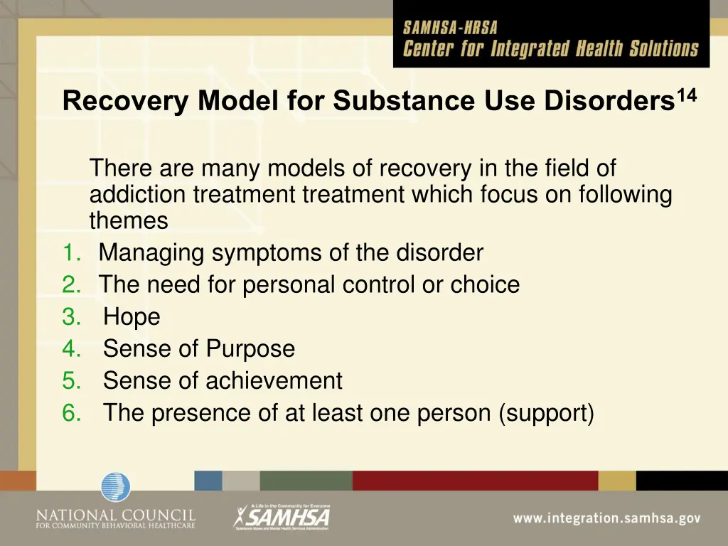 recovery model for substance use disorders 14