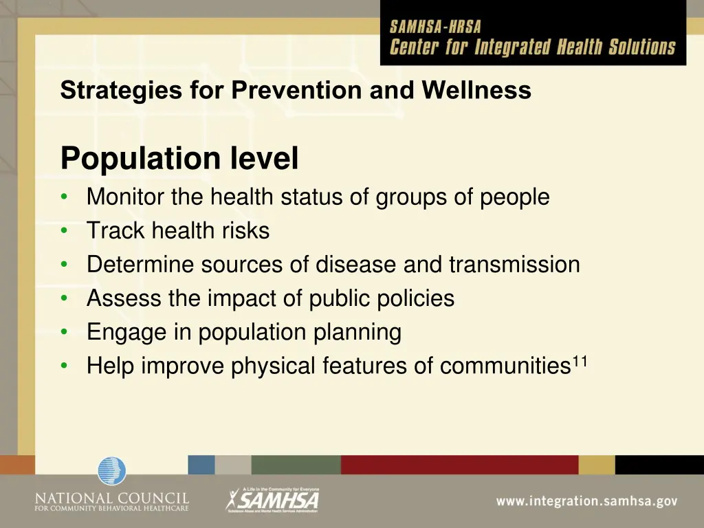 strategies for prevention and wellness