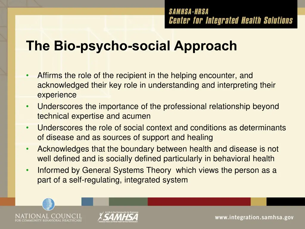 the bio psycho social approach