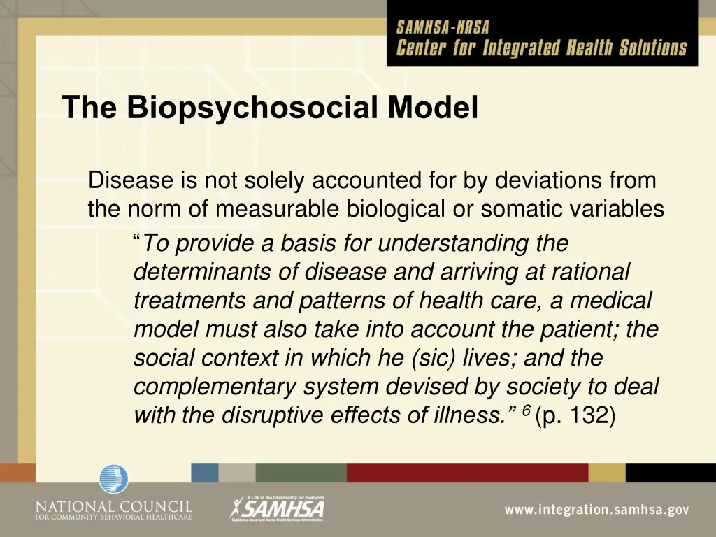 the biopsychosocial model