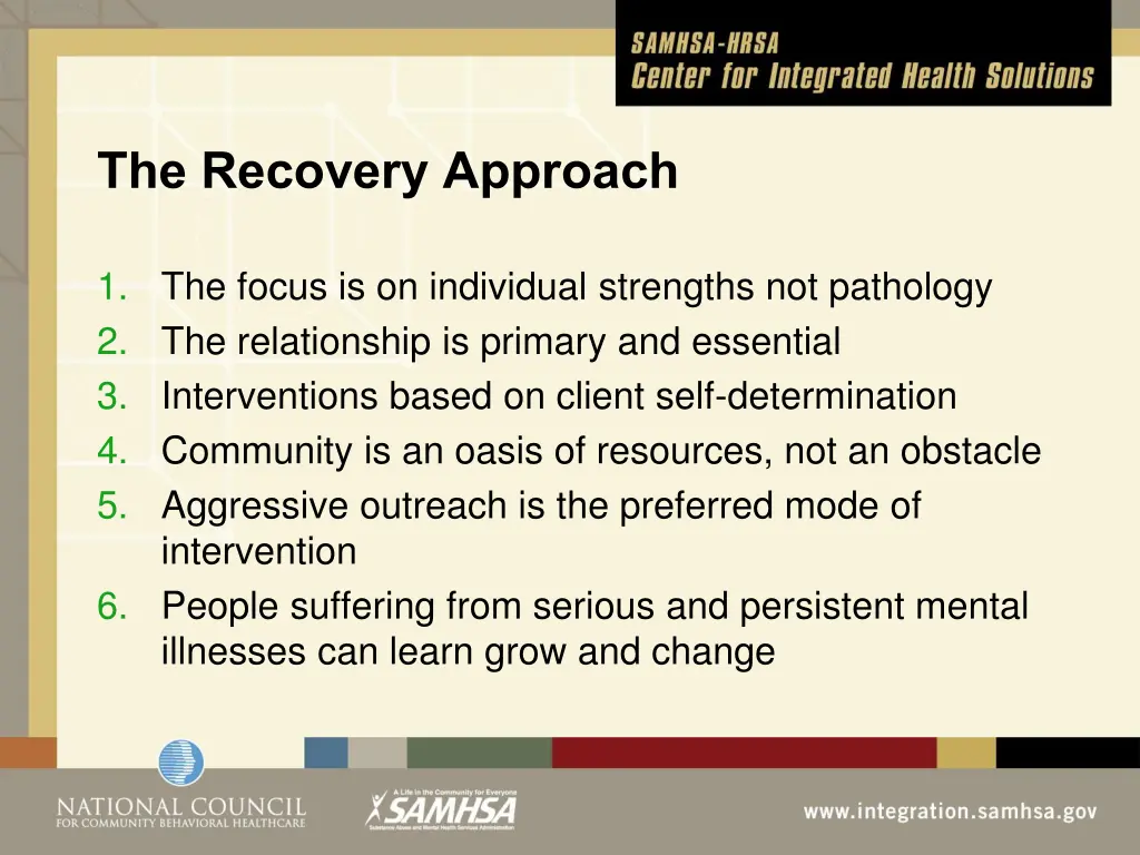 the recovery approach