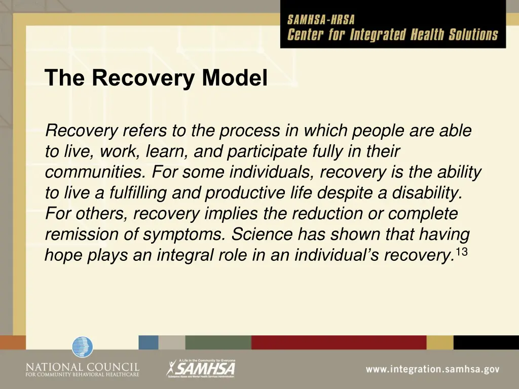 the recovery model
