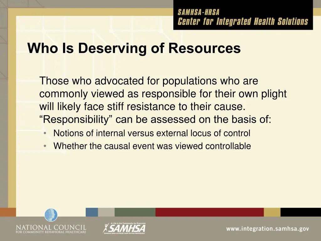who is deserving of resources