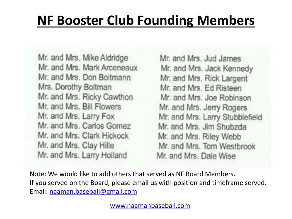 nf booster club founding members