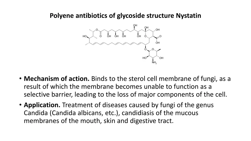polyene antibiotics of glycoside structure