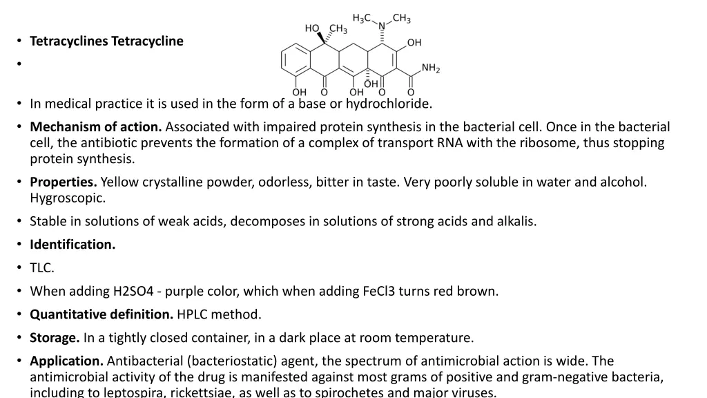 tetracyclines tetracycline