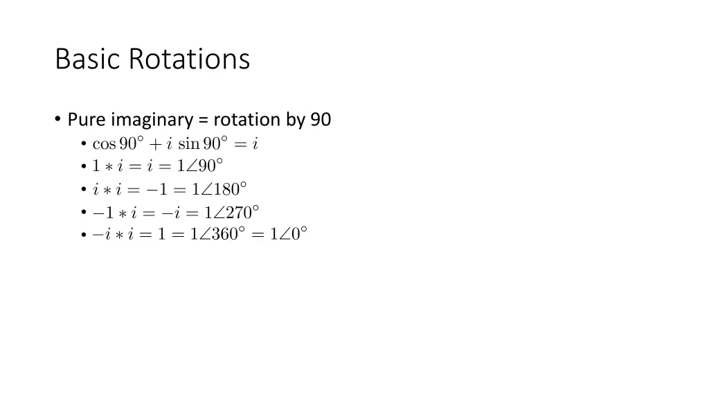 basic rotations