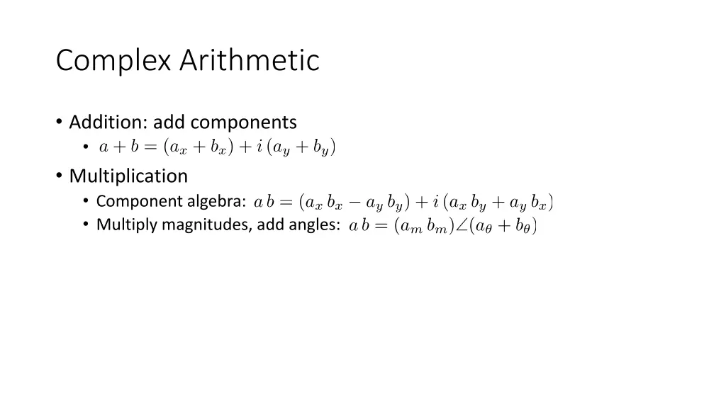 complex arithmetic