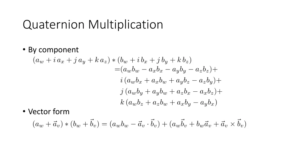 quaternion multiplication