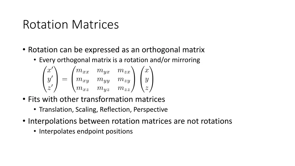 rotation matrices 1