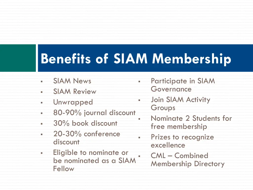 benefits of siam membership