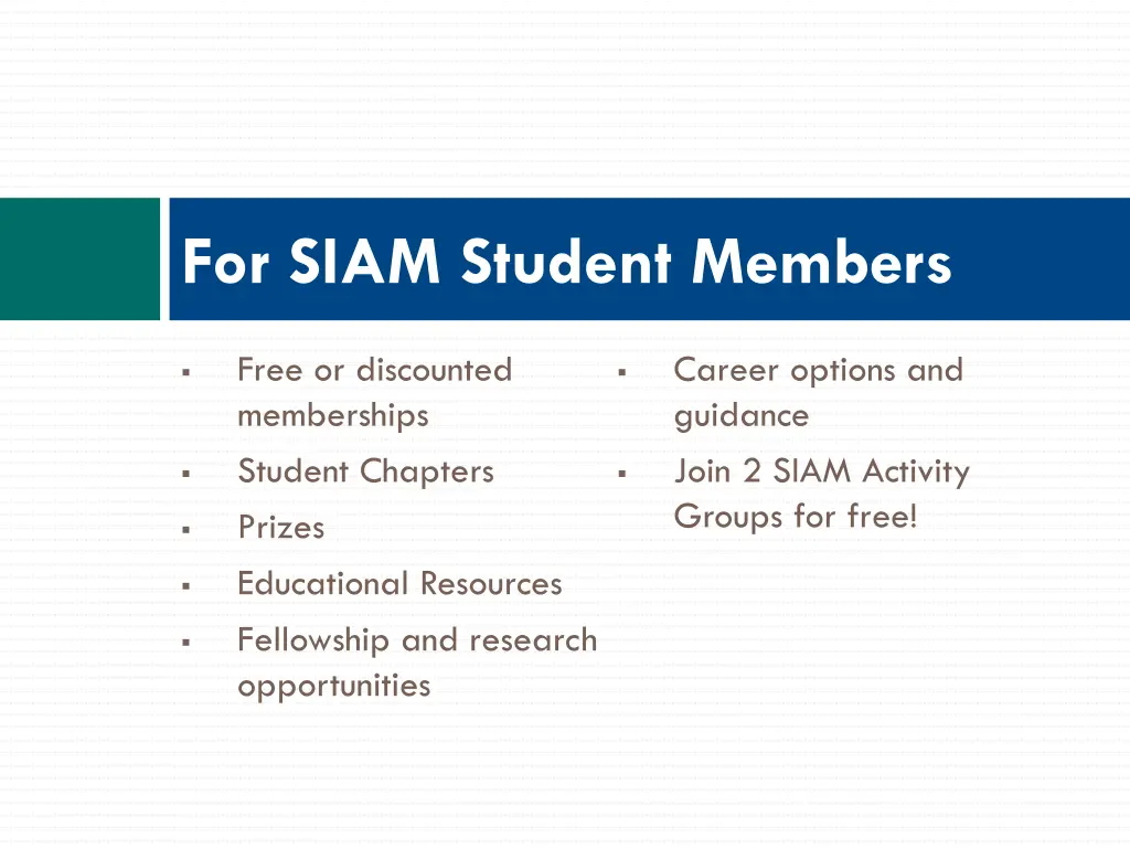 for siam student members