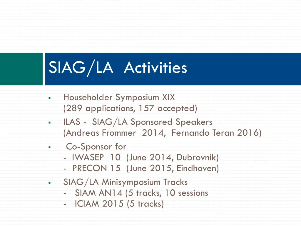 siag la activities