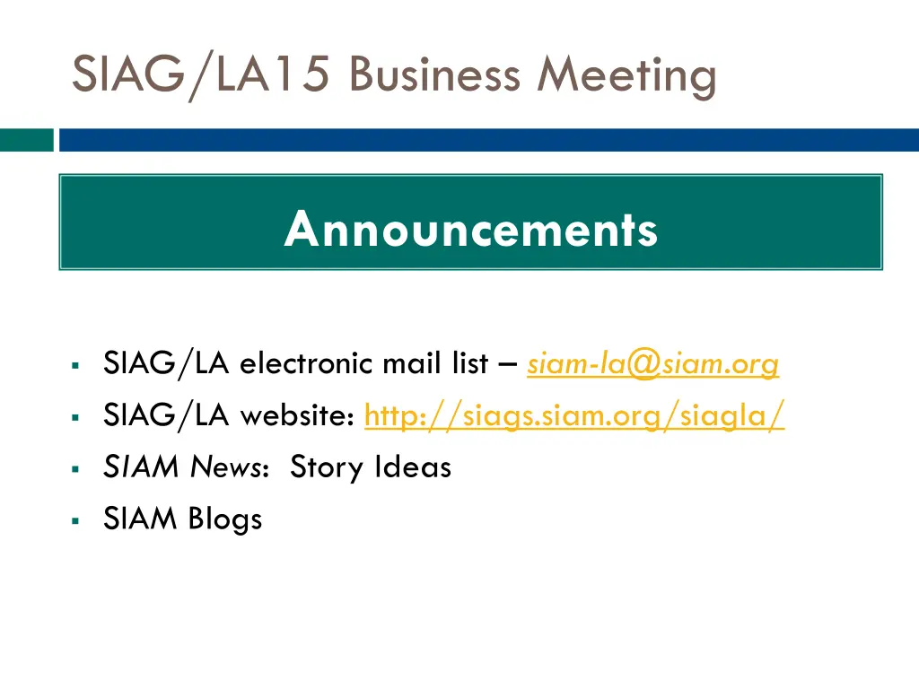 siag la15 business meeting 1