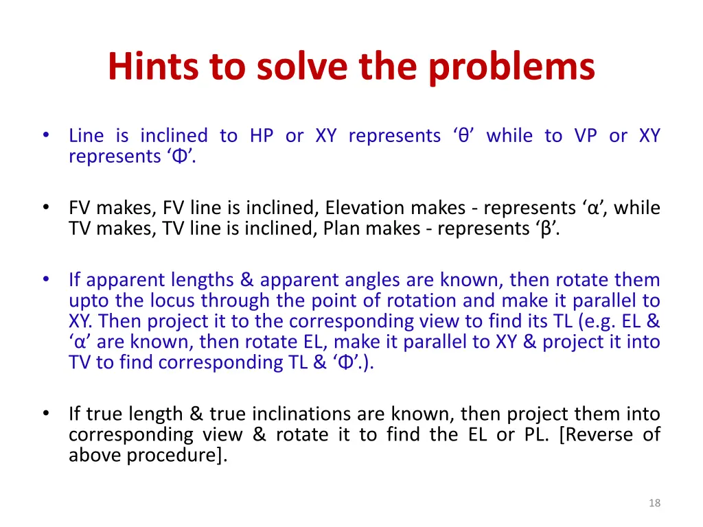 hints to solve the problems