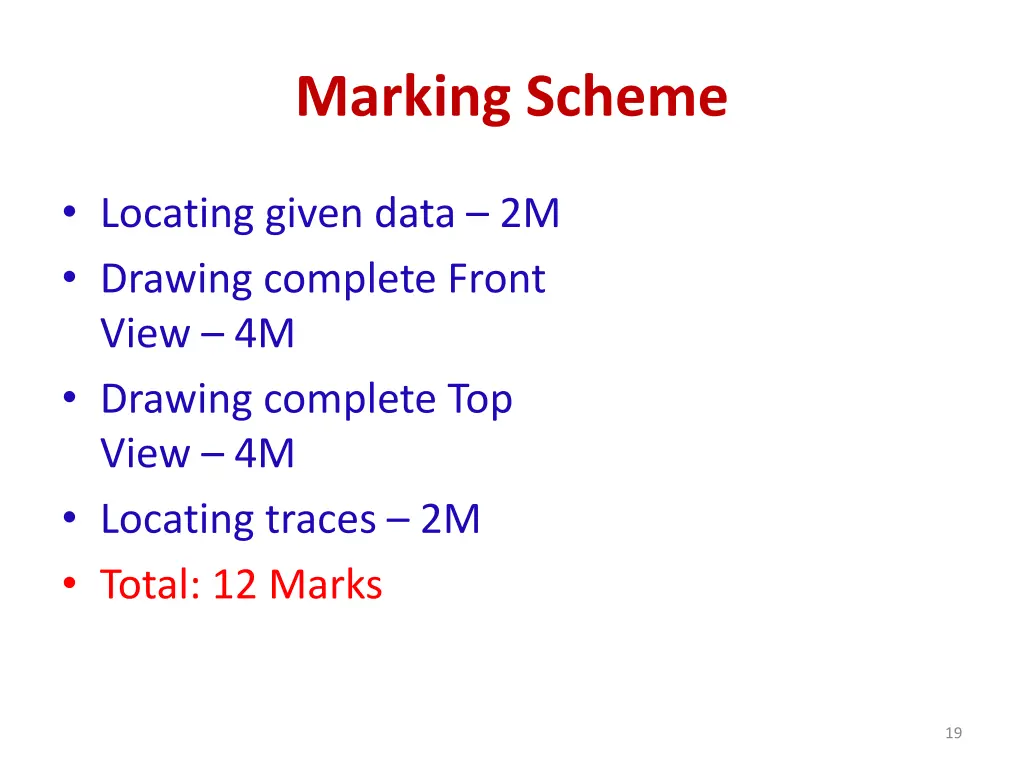 marking scheme