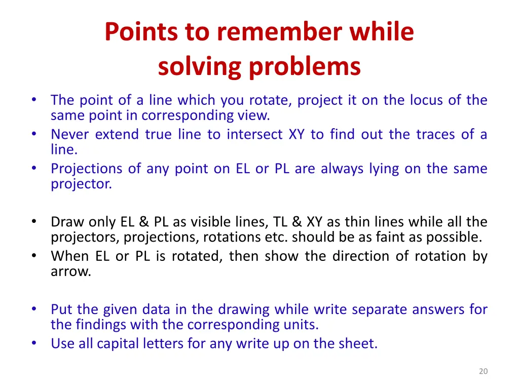 points to remember while solving problems