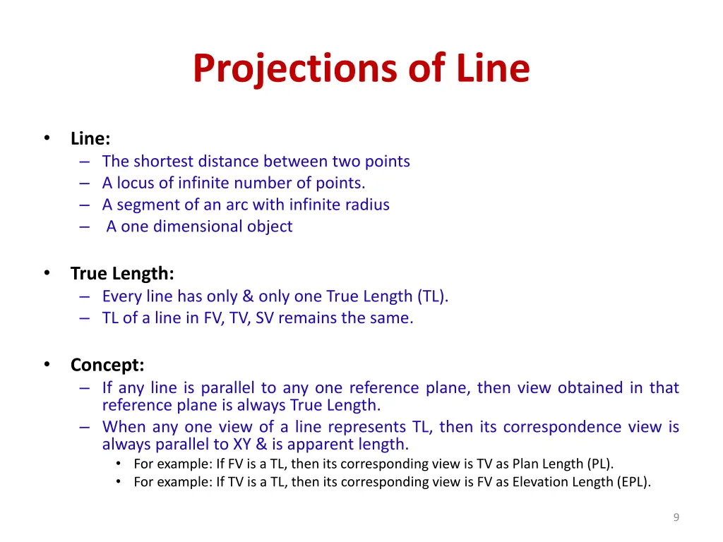 projections of line