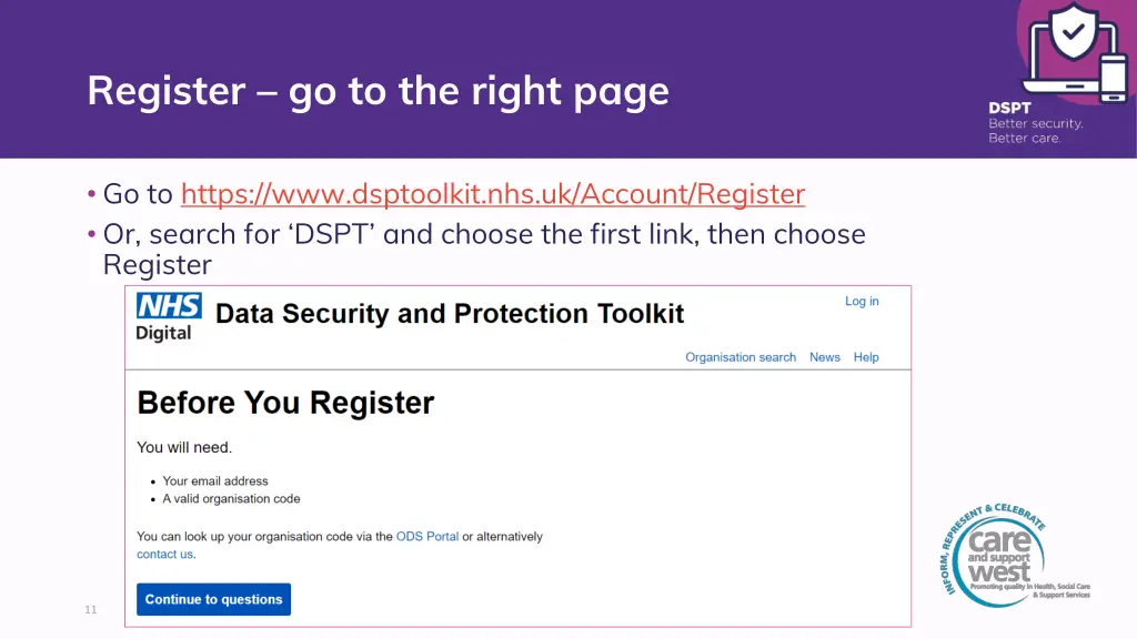 register go to the right page