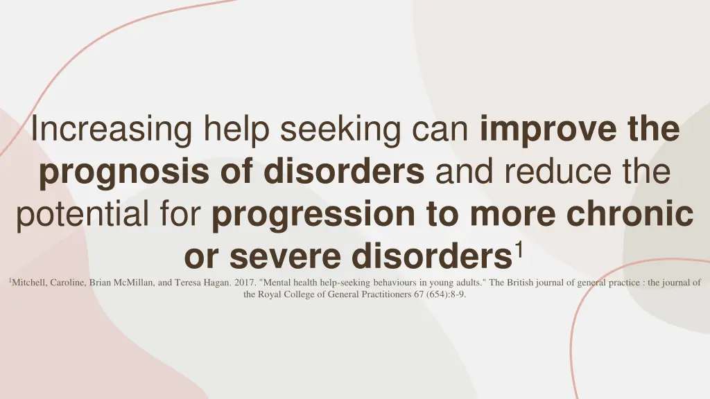 increasing help seeking can improve the prognosis