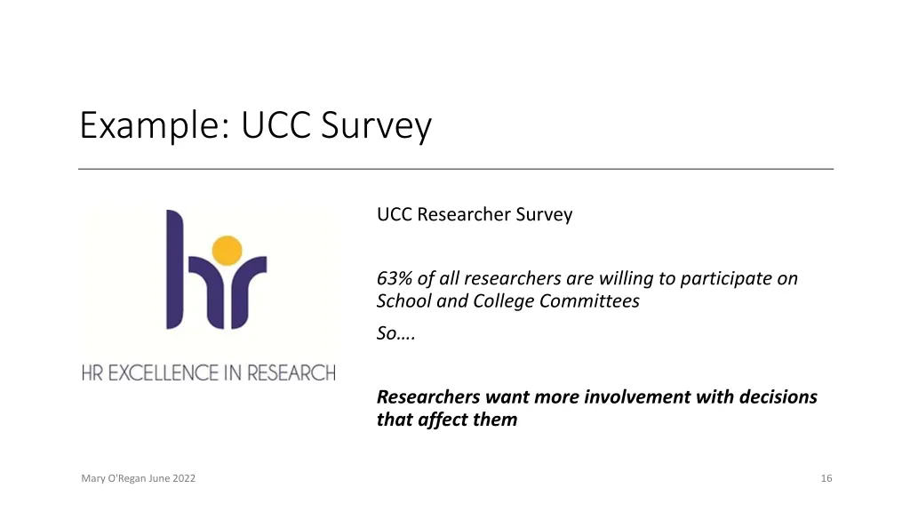 example ucc survey