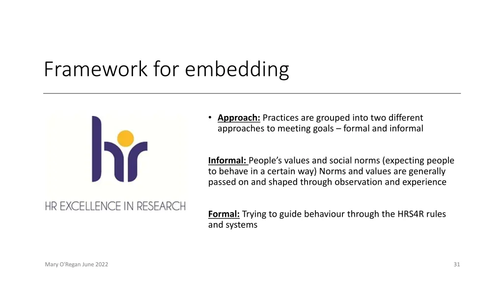 framework for embedding 1
