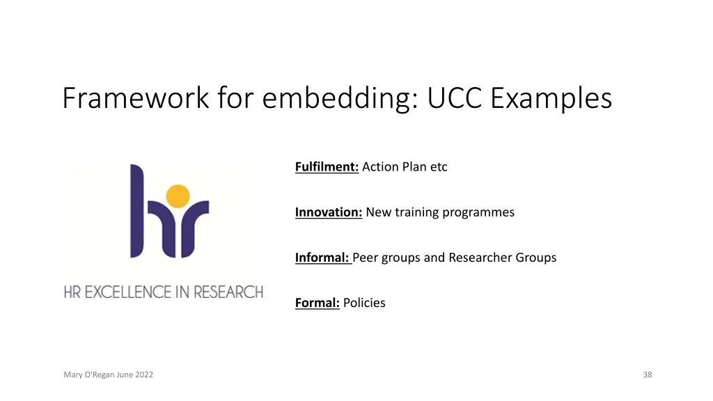 framework for embedding ucc examples