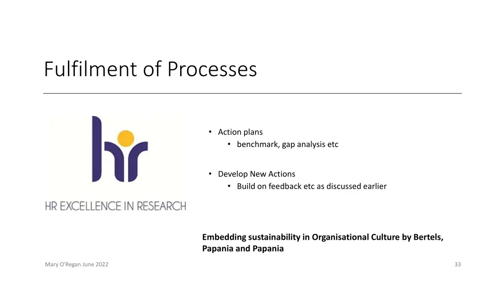 fulfilment of processes