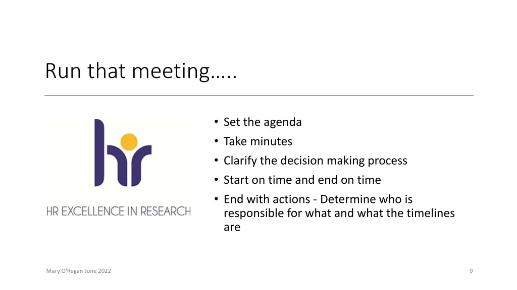run that meeting