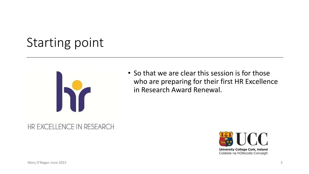 starting point