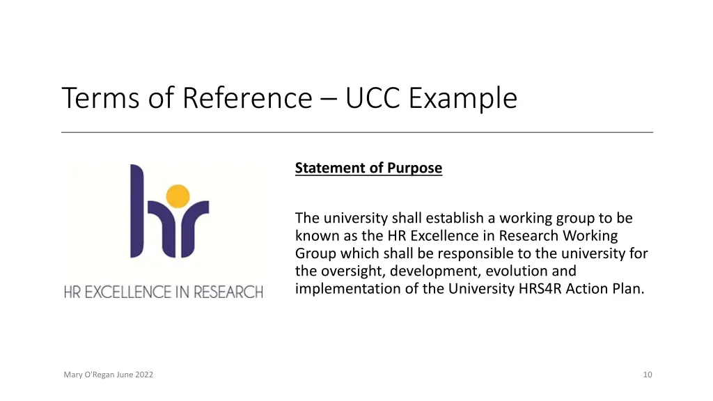 terms of reference ucc example