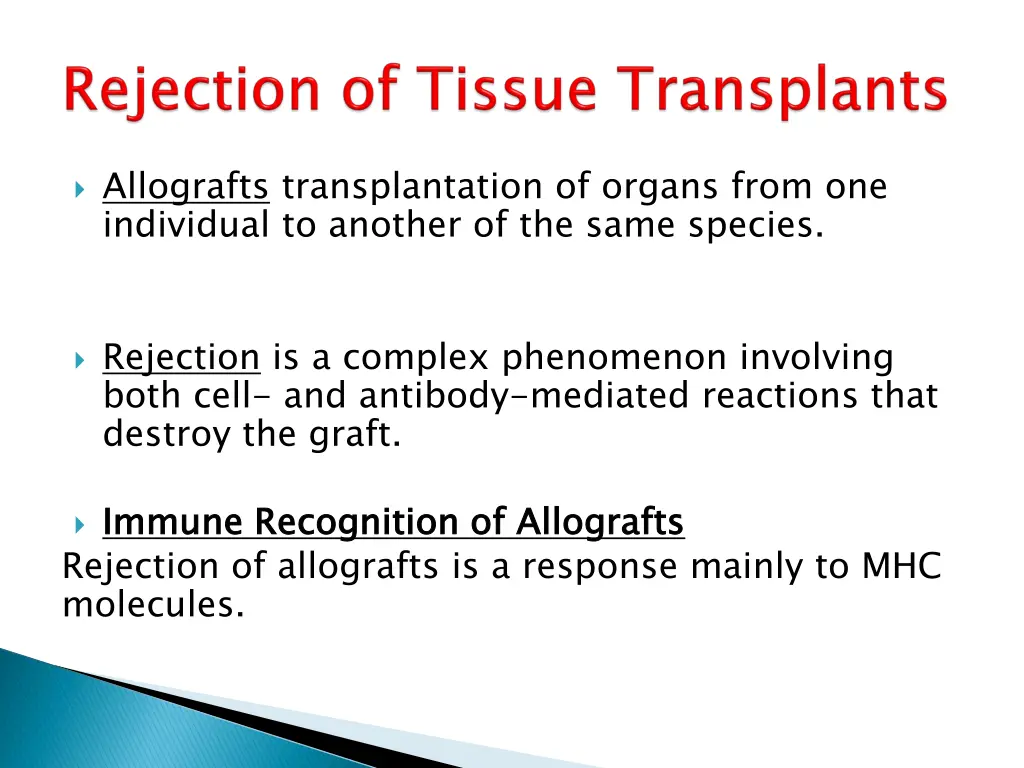 allografts transplantation of organs from