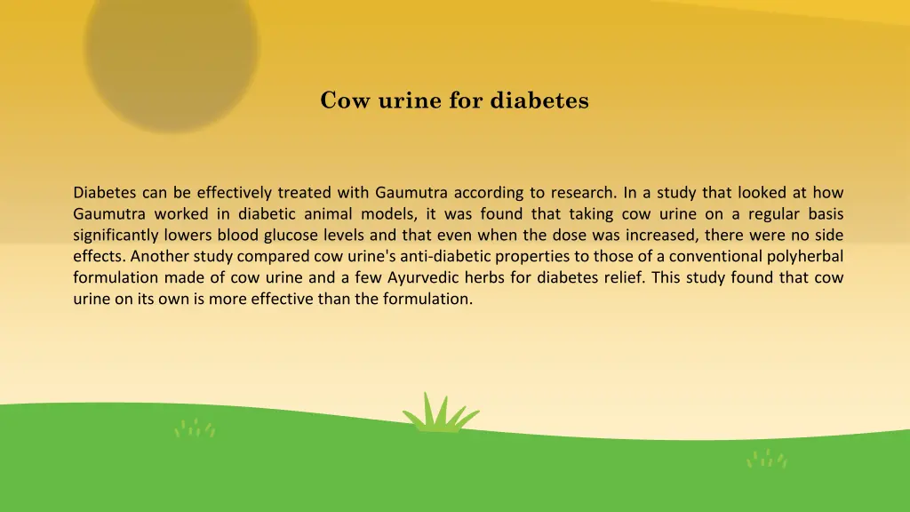 cow urine for diabetes